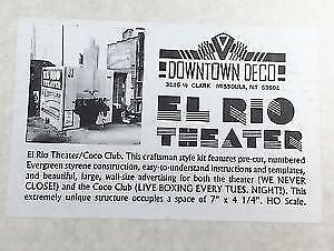 Downtown Deco El Rio Theater HO Scale Hydrocal Building Kit