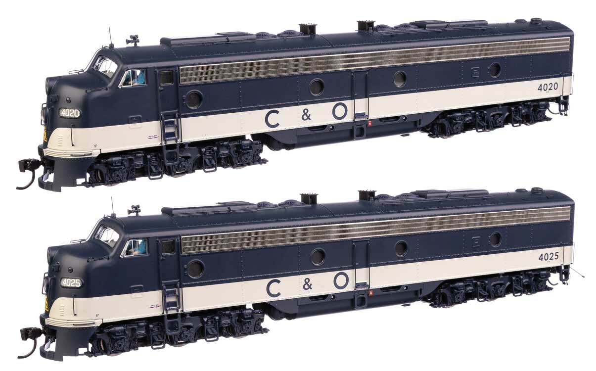 Walthers 920-49910 HO C&O EMD E8 A-A Diesel Loco - Standard DC #4020 & 4025