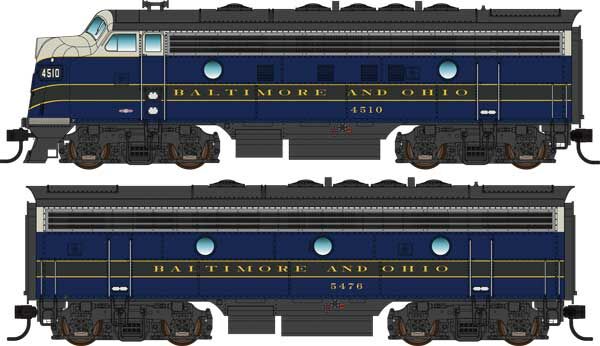 Walthers 910-19964 HO B&O EMD F7 A-B Diesel Loco w/ ESU Sound & DCC #4510, #5476
