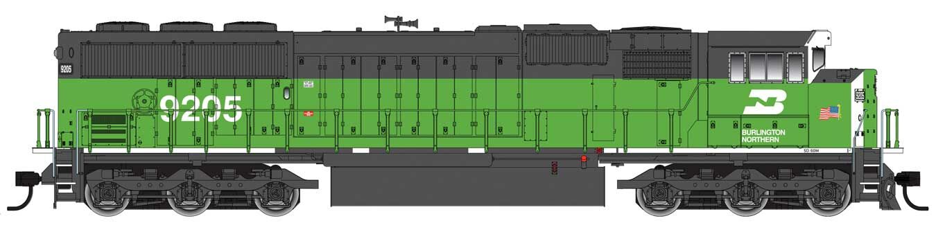 Walthers 910-20313 HO BN EMD SD60M Diesel Loco w/ Windshield - Sound & DCC #9205