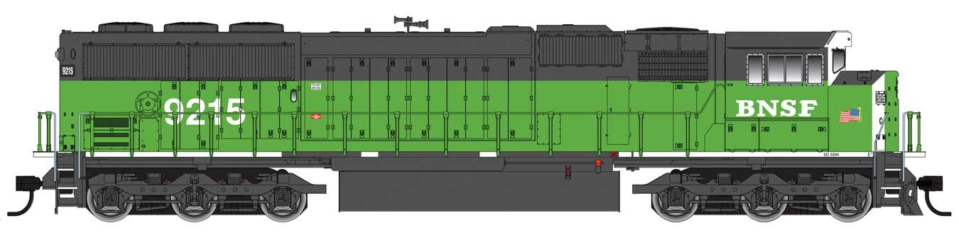 Walthers 910-20315 HO BNSF EMD SD60M Diesel Loco w/ Wndshld - Sound & DCC #9215