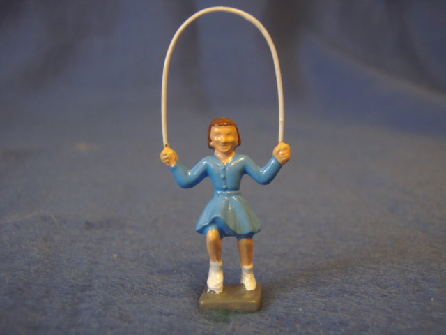 T&C F008 Pewter Girl Jumping Rope w/Blue Dress