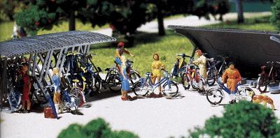 Faller 180584 HO 2 Bicycles Stands with Bikes Figures Kit