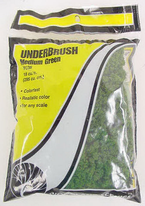 Woodland Scenics FC136 Medium Green Underbrush 12 Oz. Bag