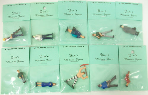 Jim's 10 Pewter Hand Painted O Scale Figure Pack #1