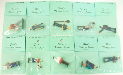 Jim's 10 Pewter Hand Painted O Scale Figure Pack #3