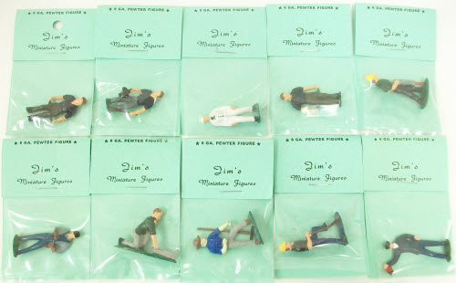 Jim's 10 Pewter Hand Painted O Scale Figure Pack #4
