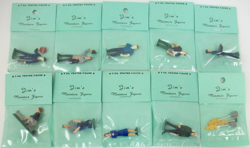 Jim's 10 Pewter Hand Painted O Scale Figure Pack #5