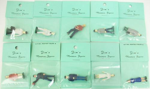 Jim's 10 Pewter Hand Painted O Scale Figure Pack #6