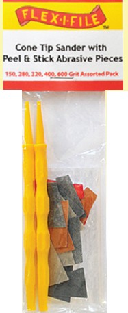 Flex-I-File CS321 Cone Tip Sander with Peel & Stick Abrasive Pieces - Assorted