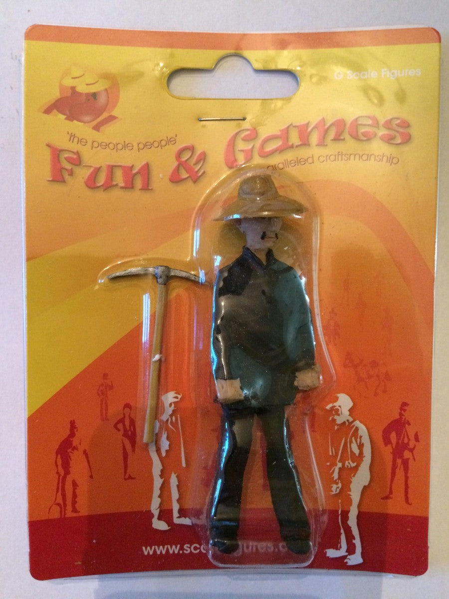 F&G GJC09 Handpainted G Scale Chinese Man w Pick Axe Figure