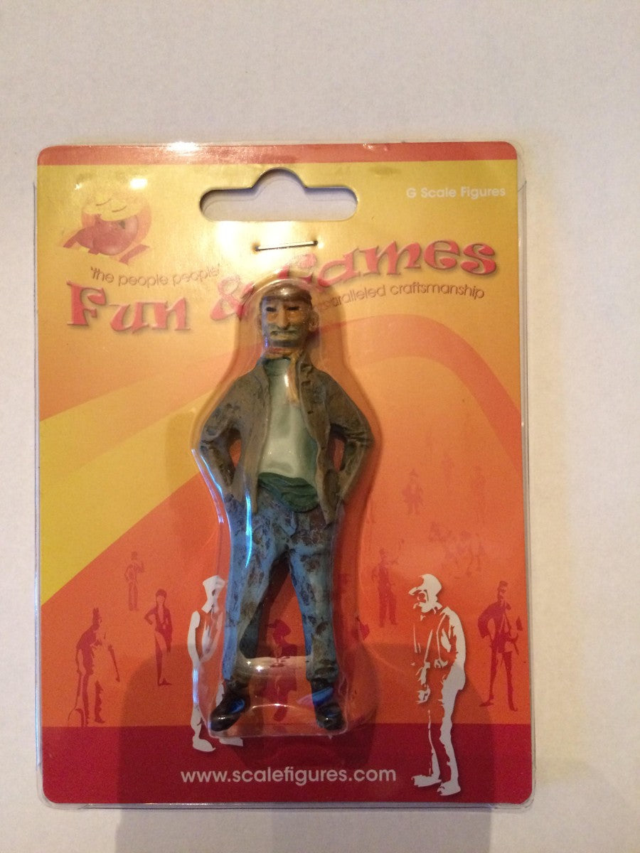 F&G GLR06 Handpainted G Scale Worker w Hands in Pocket