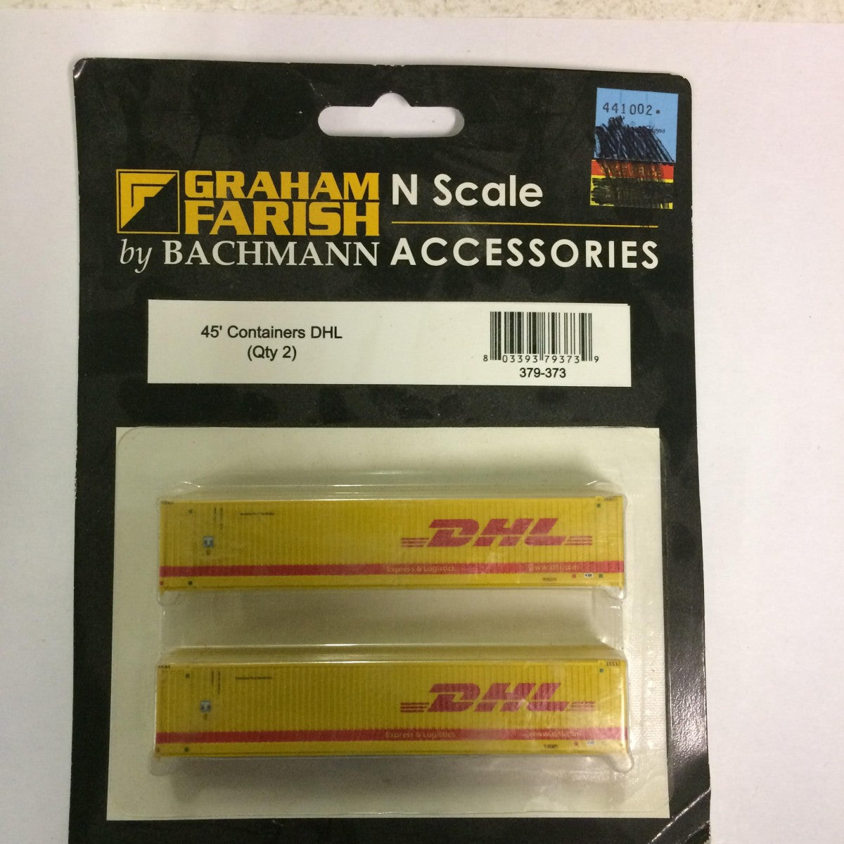 Graham Farish 379-373 N Scale 45' Containers DHL (Qty 2)