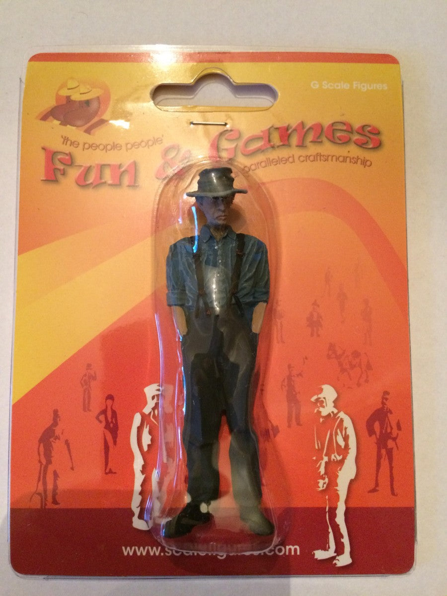F&G GRL01B Handpainted G Scale Worker w Black Pants Figure