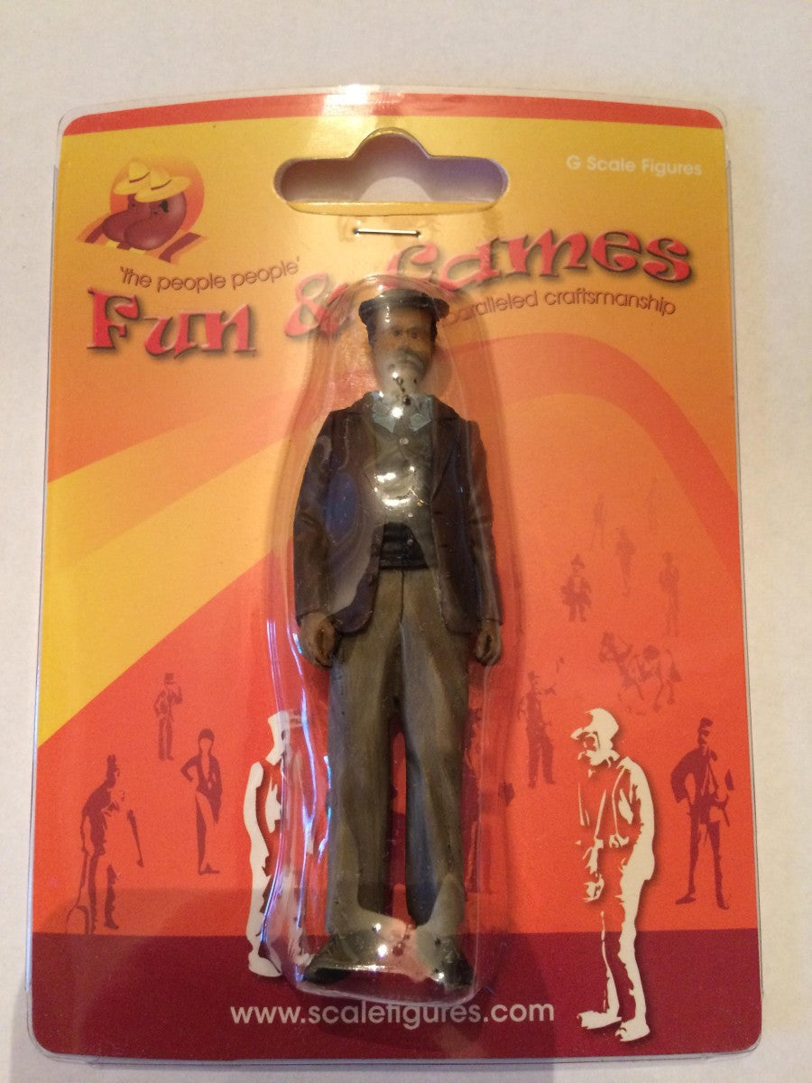 F&G GRL03A Handpainted G Scale Traveler Black Vest Figure