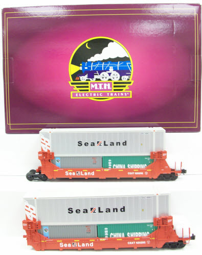 MTH 20-90480 O Sealand 2-Car Twin Stack Container Set