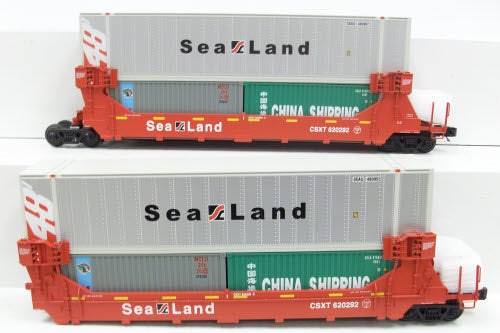 MTH 20-90480 O Sealand 2-Car Twin Stack Container Set