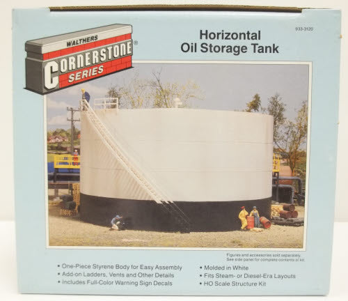 Walthers 933-3120 HO Cornerstone Series Horizontal Oil Storage Tank Building Kit
