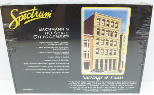 Bachmann 88008 HO Spectrum Savings & Loan Cityscenes Building Kit