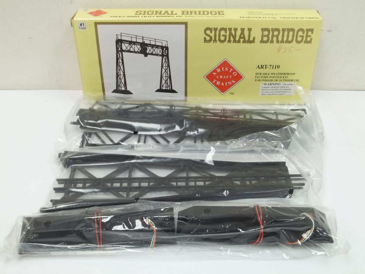 Aristo-Craft 7110 G Gauge Signal Bridge With Lights For 2 Tracks