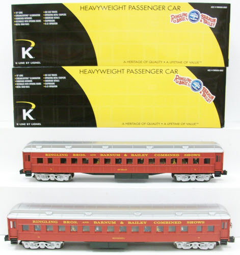Lionel K-Line 6-21688 O Ringling Bros. 18" Heavyweight Coach Car (Set of 2)