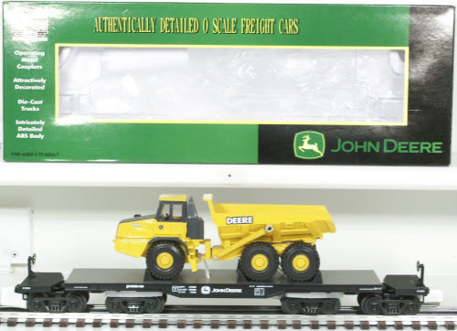MTH 20-98509 47' Heavy Duty Flat Car w/400D Dump Truck (John Deere)