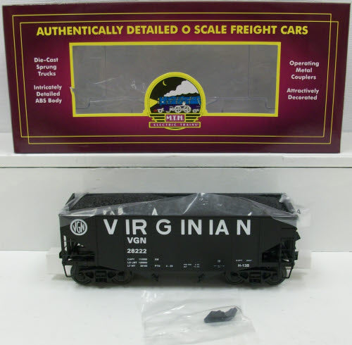 MTH 20-97234 O Gauge Virginian 2-Bay Fish Belly Hopper #28222 w/Coal Load