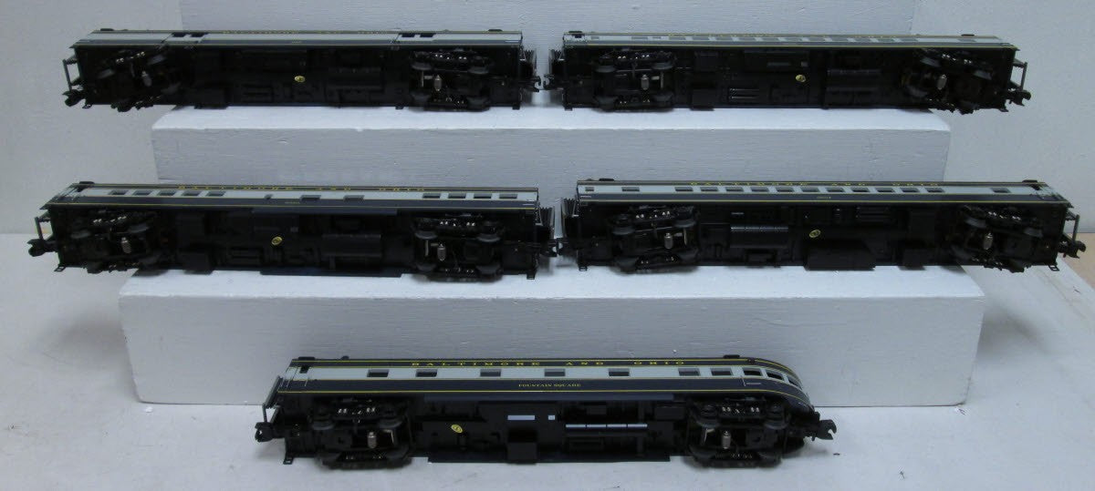 MTH 20-65097 O B&O 70' Streamlined Smooth Sided Passenger Car Set (Set of 5)