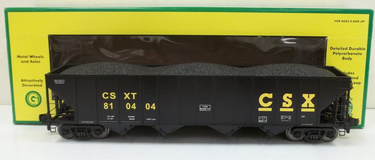 MTH 70-75003 RailKing G Scale CSX 4-Bay Hopper #810404 (Metal Wheels)