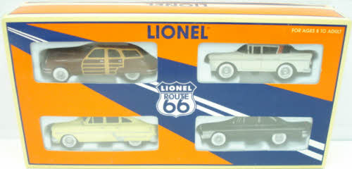 Lionel 6-22990 O Route 66 Automobiles Classic Static Cast Autos (Box of 4)