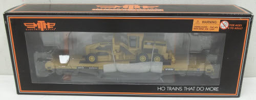 MTH 80-98023 TTX HO Scale 60' Wood Deck Flat Car w/163H Motor Grader