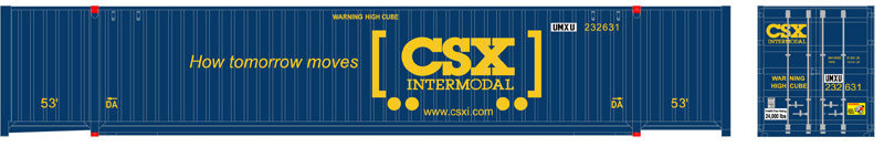 Atlas 20006661 HO CSX "How Tomorrow Moves" 53' Jindo Containers UMXU Set #1