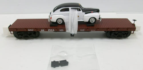 MTH 20-98686 50 Ton 41 Ft. Wood Flatcar w/1941 Ford