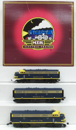 MTH 20-20055-1 Santa Fe F-7 ABA Diesel Engine Car Set w/PS 2.0 #218L/218C/218A