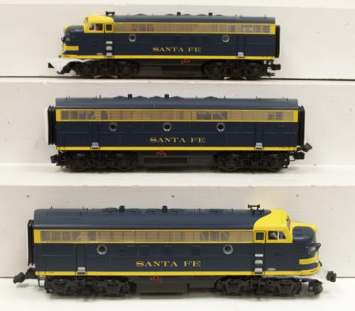 MTH 20-20055-1 Santa Fe F-7 ABA Diesel Engine Car Set w/PS 2.0 #218L/218C/218A
