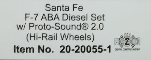 MTH 20-20055-1 Santa Fe F-7 ABA Diesel Engine Car Set w/PS 2.0 #218L/218C/218A