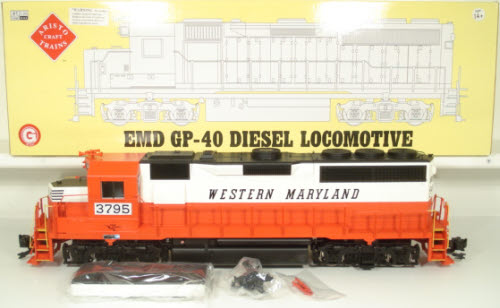Aristo-Craft 23507 G Scale Western Maryland GP40 Diesel #3795