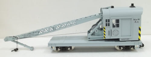 USA Trains 1860 G Maintenance of Way 25-Ton Crane Car Gray w/Metal Wheels