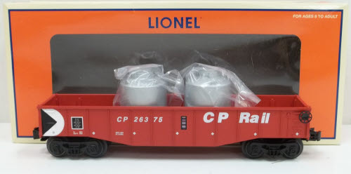 Lionel 6-26375 O Gauge CP Rail Gondola with Canisters #26375