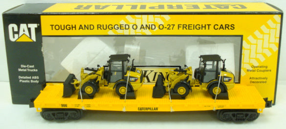 MTH 30-76298 Caterpillar Flatcar with 2 CAT 906 Compact Wheel Loaders