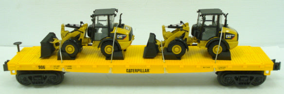 MTH 30-76298 Caterpillar Flatcar with 2 CAT 906 Compact Wheel Loaders