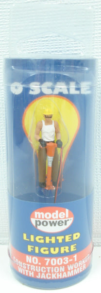 Model Power 7003-1 O Construction Worker With Jackhammer Lighted Figure