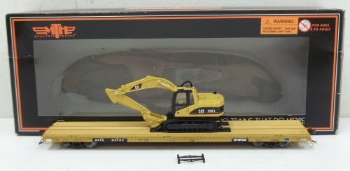 MTH 80-98031 TTX HO Scale 60' Wood Deck Flatcar w/315C Hydraulic Excavator