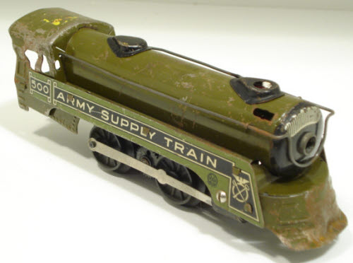 Marx 500 Vintage O Army Supply Train Steam Locomotive
