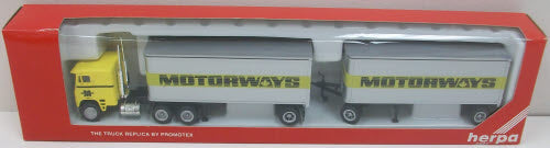 Herpa 6045 HO Motorways Tractor W/-2 Trailer
