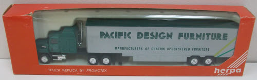 Herpa 6097 HO Pacific Design Furniture Tractor Trailer