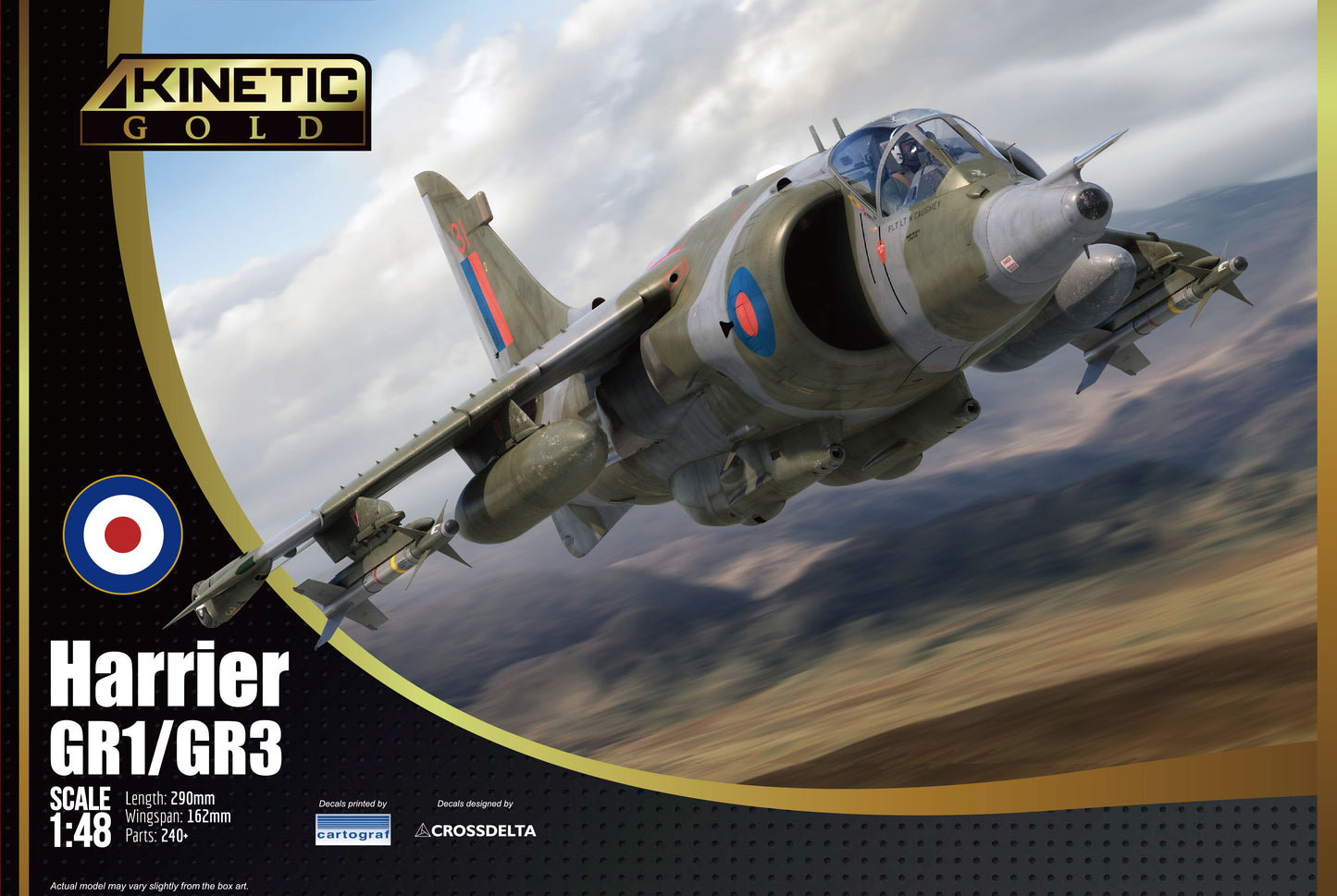 Kinetic Model 48060 1:48 Harrier GR1/GR3 Military Aircraft Plane Model Kit