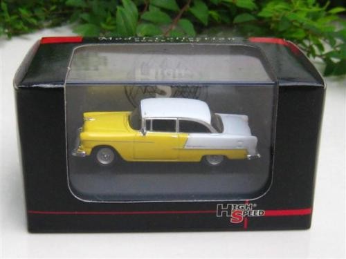 High Speed 103 1:87 HO Scale Yellow/WhiteChevy Bel Air Coupe