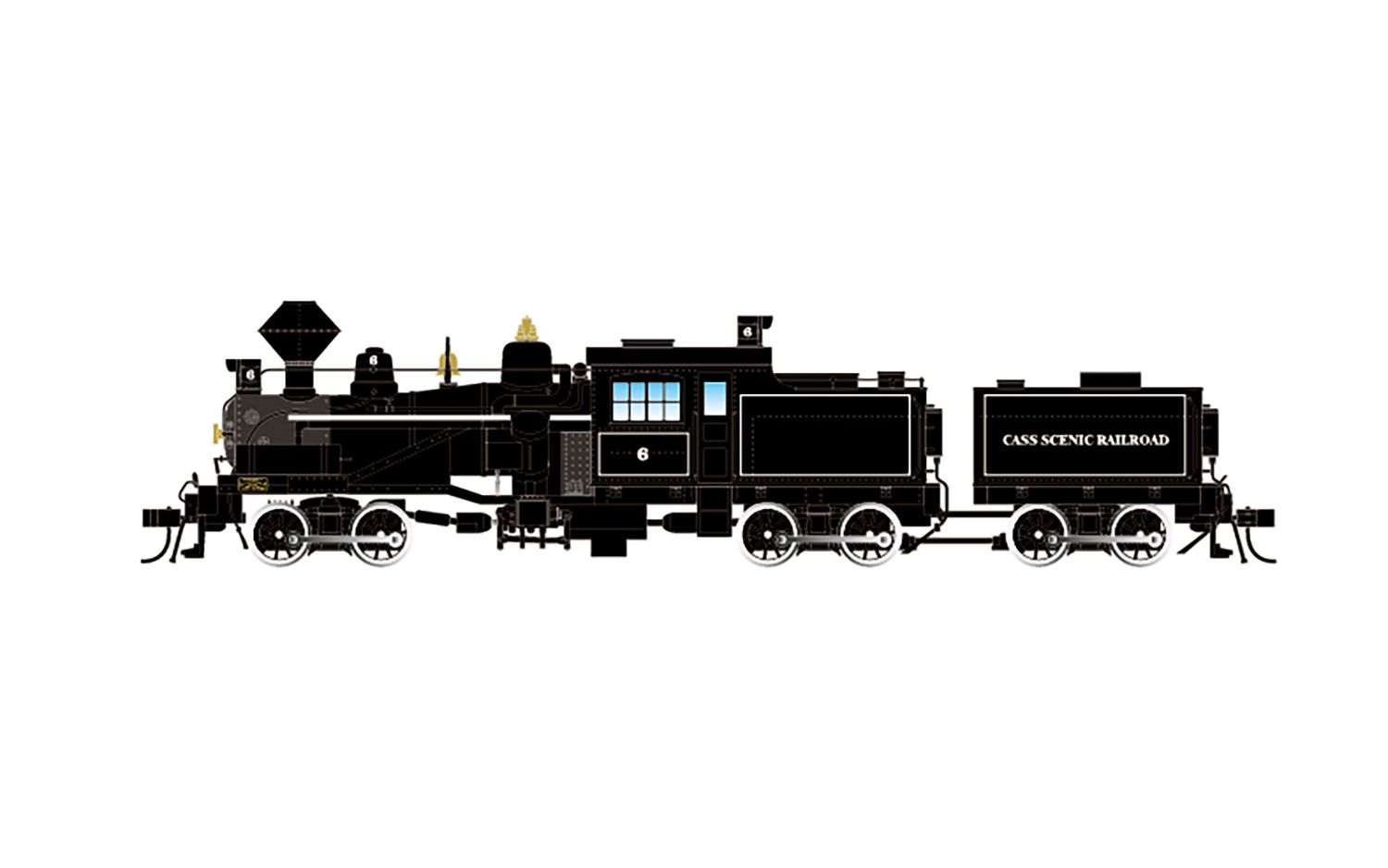 Hornby HR2949S HO Cass Scenic RR 3-Truck Model Heisler Steam Loco w/DCC Sound #6