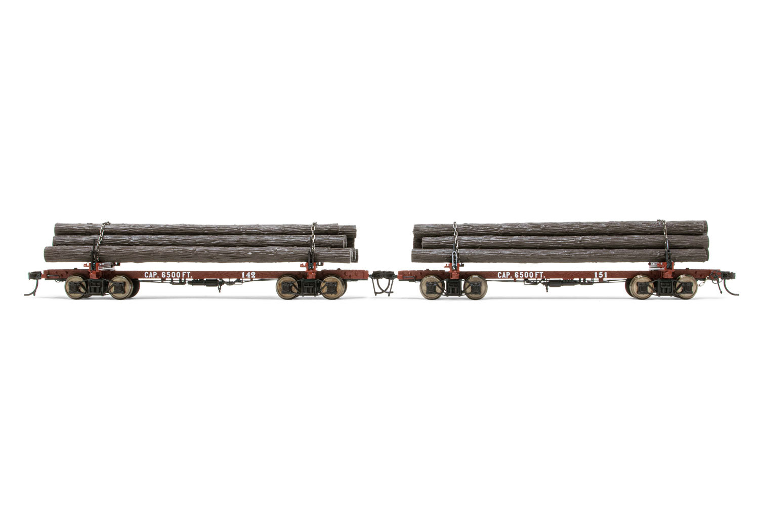 Rivarossi HR6537 HO Westside Lumber Co. Skeleton Log Car #142/151 (Pack of 2)